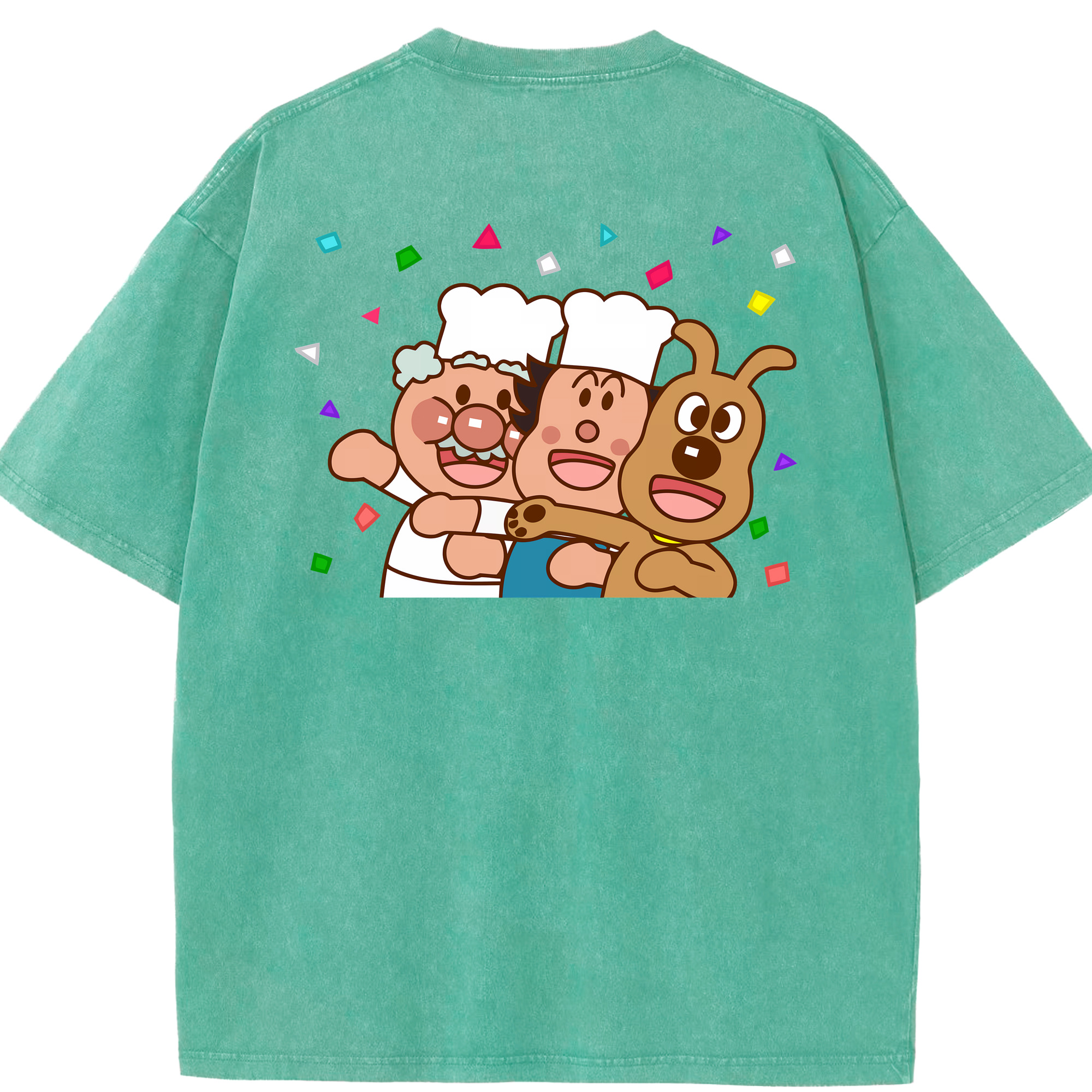（画像用） アンパンマン Anpanman 綿100% ヴィンテージ風 半袖Tシャツ（背面プリント）